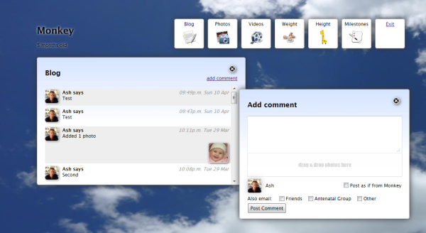 BabyBook module - Blog