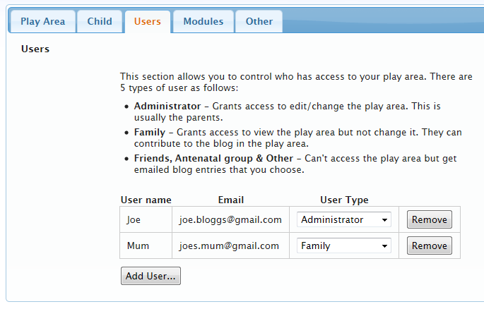 BabyBook properties tab 3
